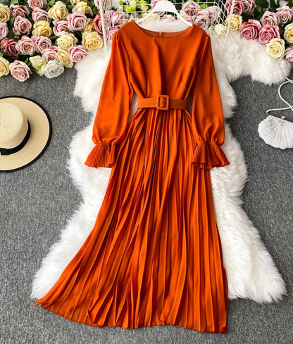 A line chiffon long sleeve dress  908
