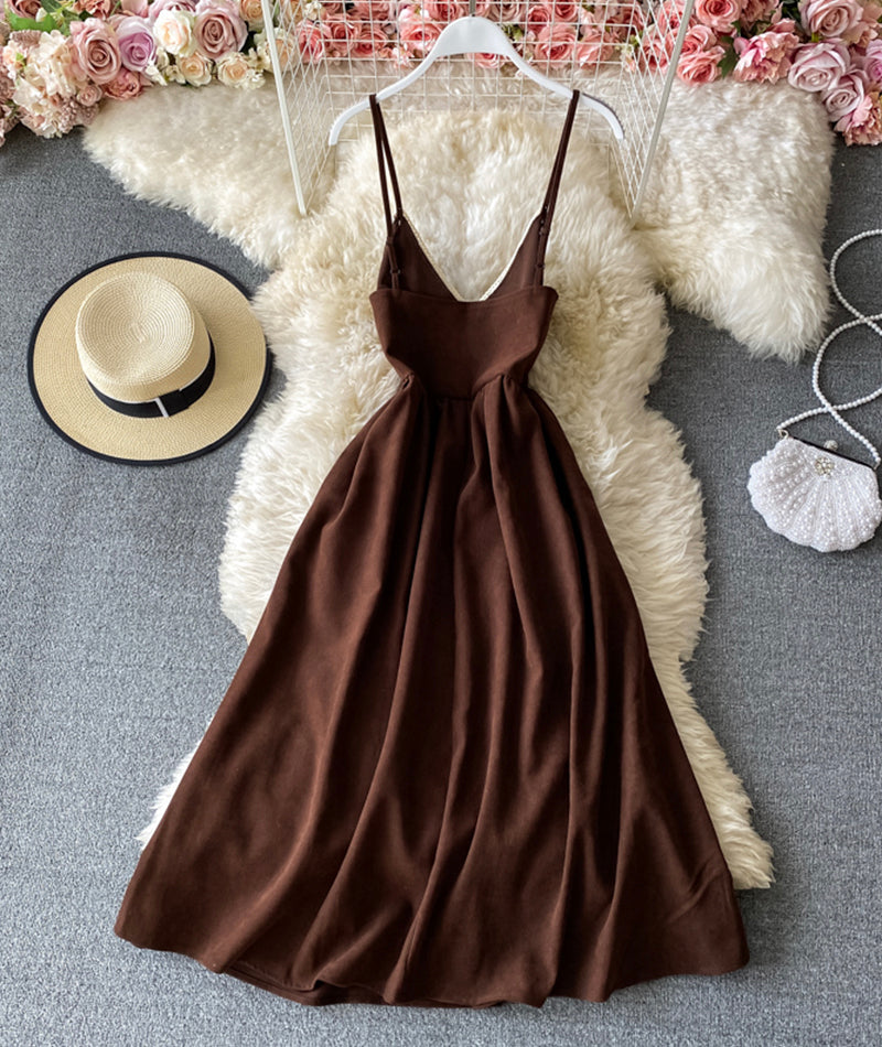A line v neck lace dress fashion dress  932