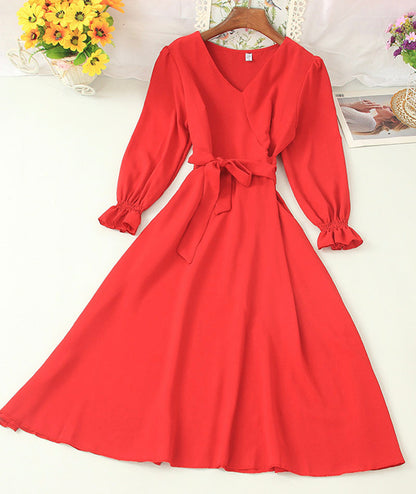 A line v neck chiffon short dress fashion dress  1006