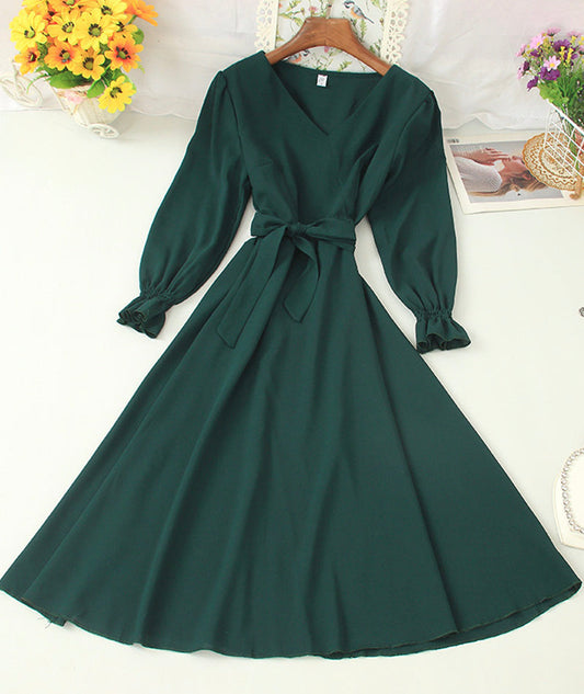 A line v neck chiffon short dress fashion dress  1006