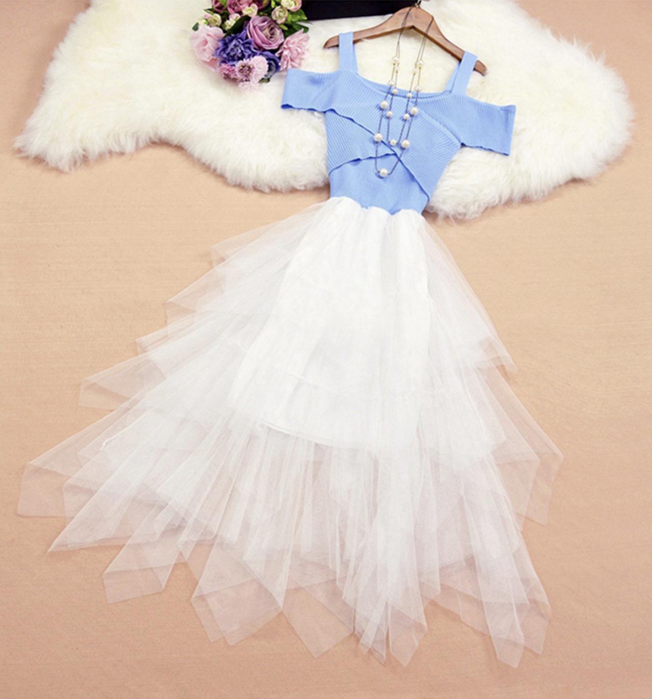 Cute tulle off shoulder dress fashion dress  725