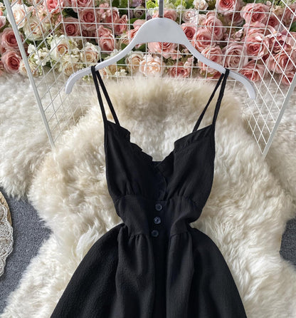 A line v neck short dress fashion dress  728