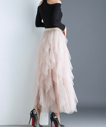 A line irregular tulle skirt girl fashion skirt  3504