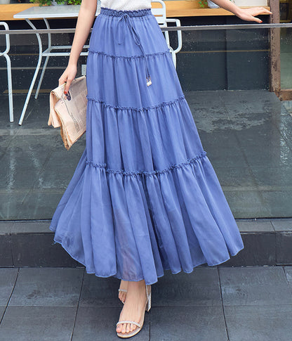 A line soft chiffon skirt women's skirt  3507