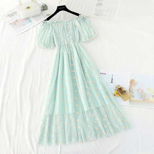 New off shoulder French Vintage Goddess Dress  4393