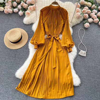 Simple Chiffon Long Sleeve Dress A Line Fashion Dress  10845