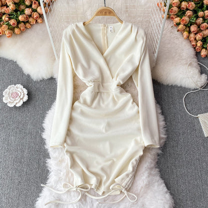 Sexy V Neck Long Sleeve Dress Fashion Dress  10842