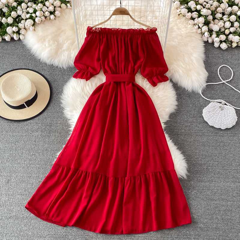 Simple Chiffon Short A Line Dress Fashion Dress  10837