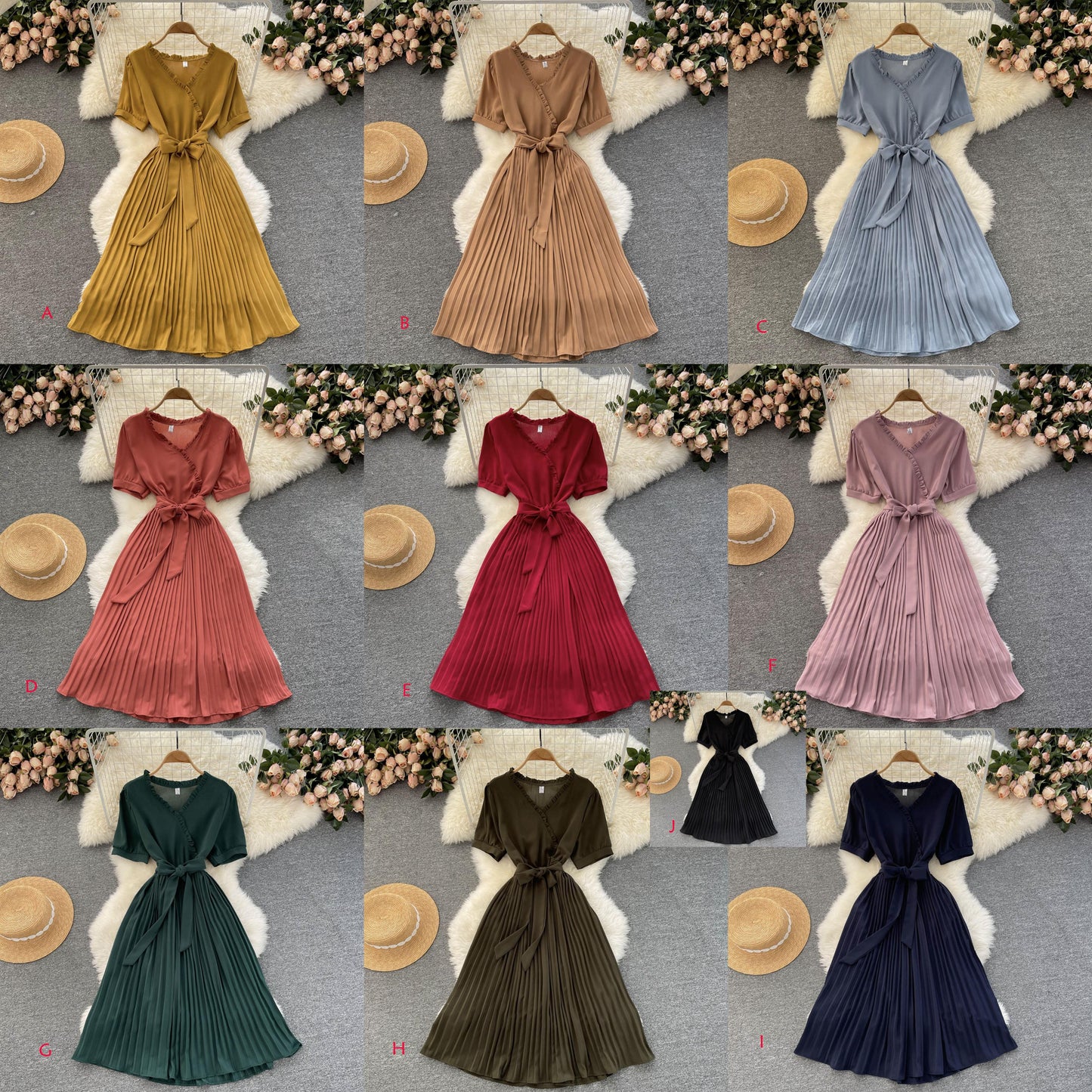 Cute V Neck Chiffon Short Dress Fashion Dress  10816