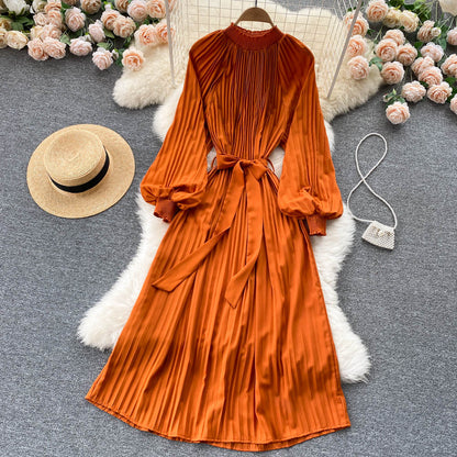 Simple Chiffon Long Sleeve Dress A Line Fashion Dress  10845
