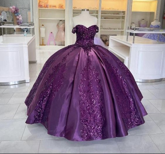 Vestido de fiesta morado oscuro para quinceañera, vestido de fiesta de graduación de 15 años