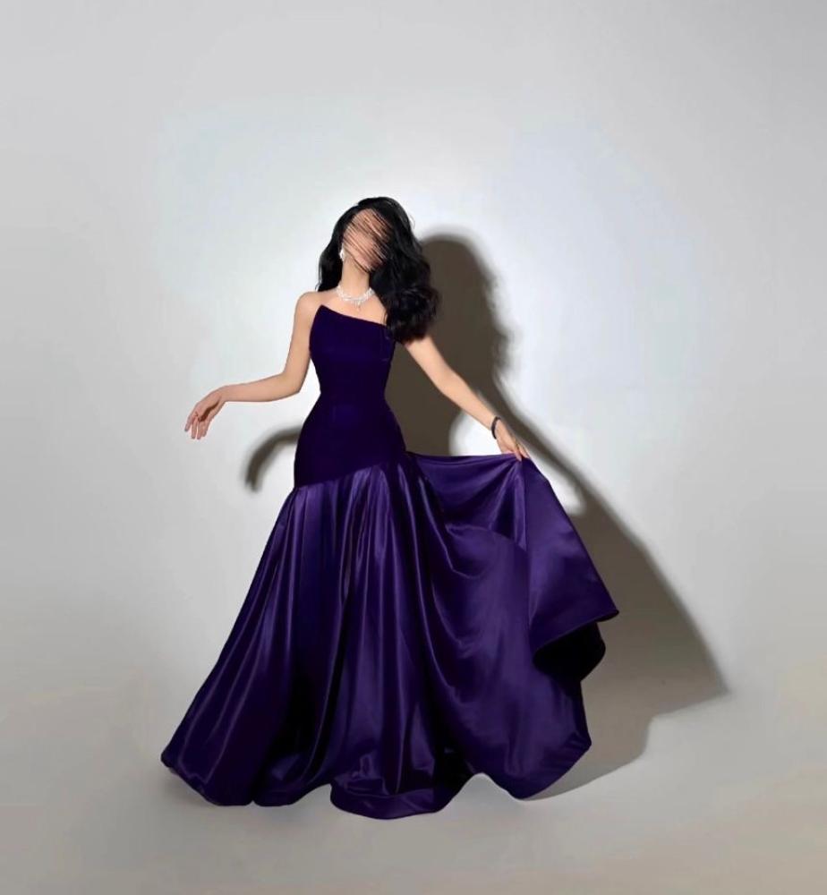 Burgundy Prom Dresses Mermaid Purple Graduation Gown Long
