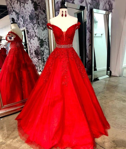 Vestidos de fiesta rojos con hombros descubiertos, vestido de noche largo, vestido formal para ocasiones especiales