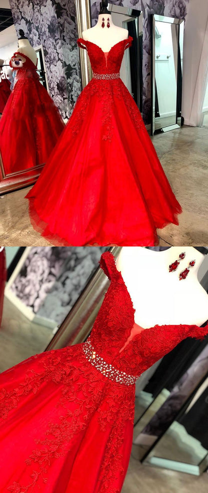 Vestidos de fiesta rojos con hombros descubiertos, vestido de noche largo, vestido formal para ocasiones especiales