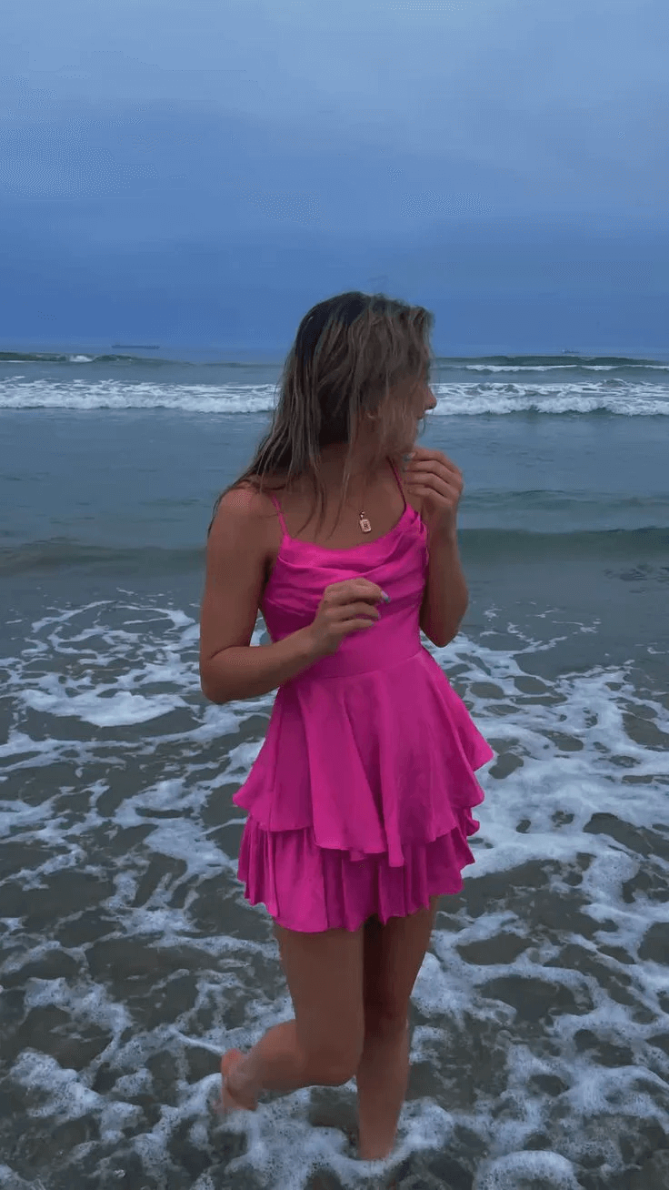 Lindos vestidos cortos de cóctel de satén, vestido sencillo para el regreso a casa
