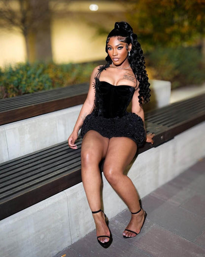 Elegant Short Prom Dress Outfit,Black Mini Hoco Dresses