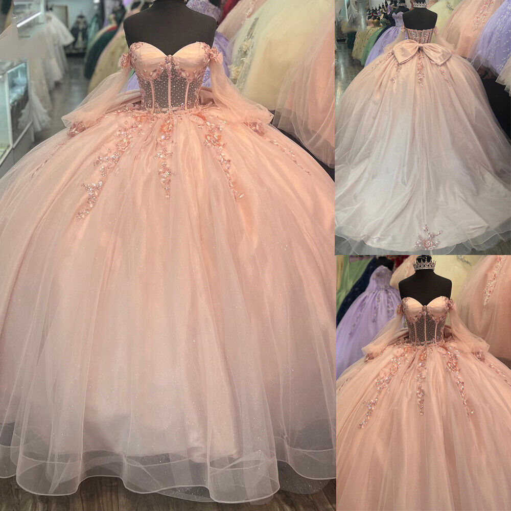 Vestido de fiesta de cumpleaños con hombros descubiertos para baile de graduación de 15 años