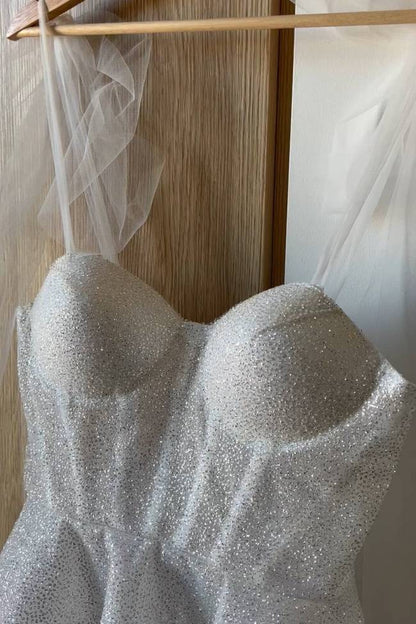 Fashion Silvery Corset Sweetheart Sequin Design Spaghetti Strap Homecoming Dress TP3762