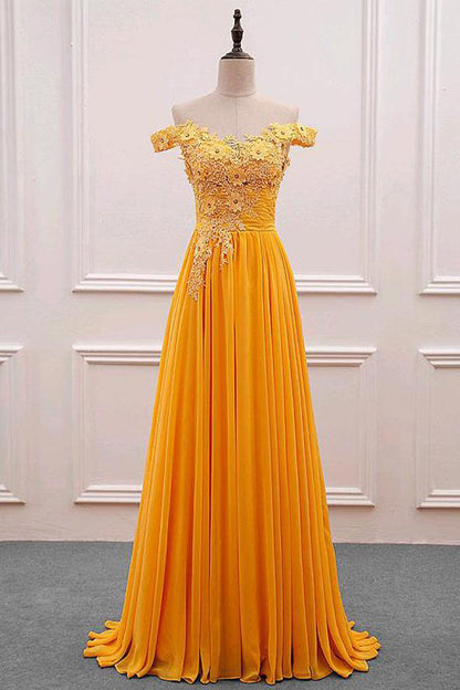 Off The Shoulder Chiffon Long Prom Dress Formal Dress,WP087