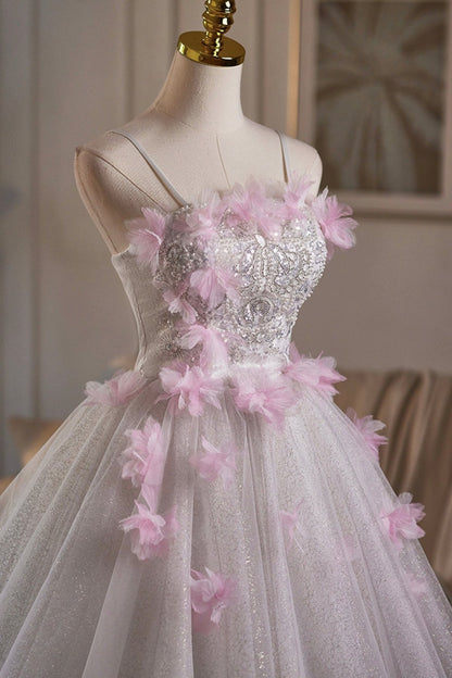 Gray Tulle Sequins Short Prom Dress, Lovely A-Line Evening Party Dress
